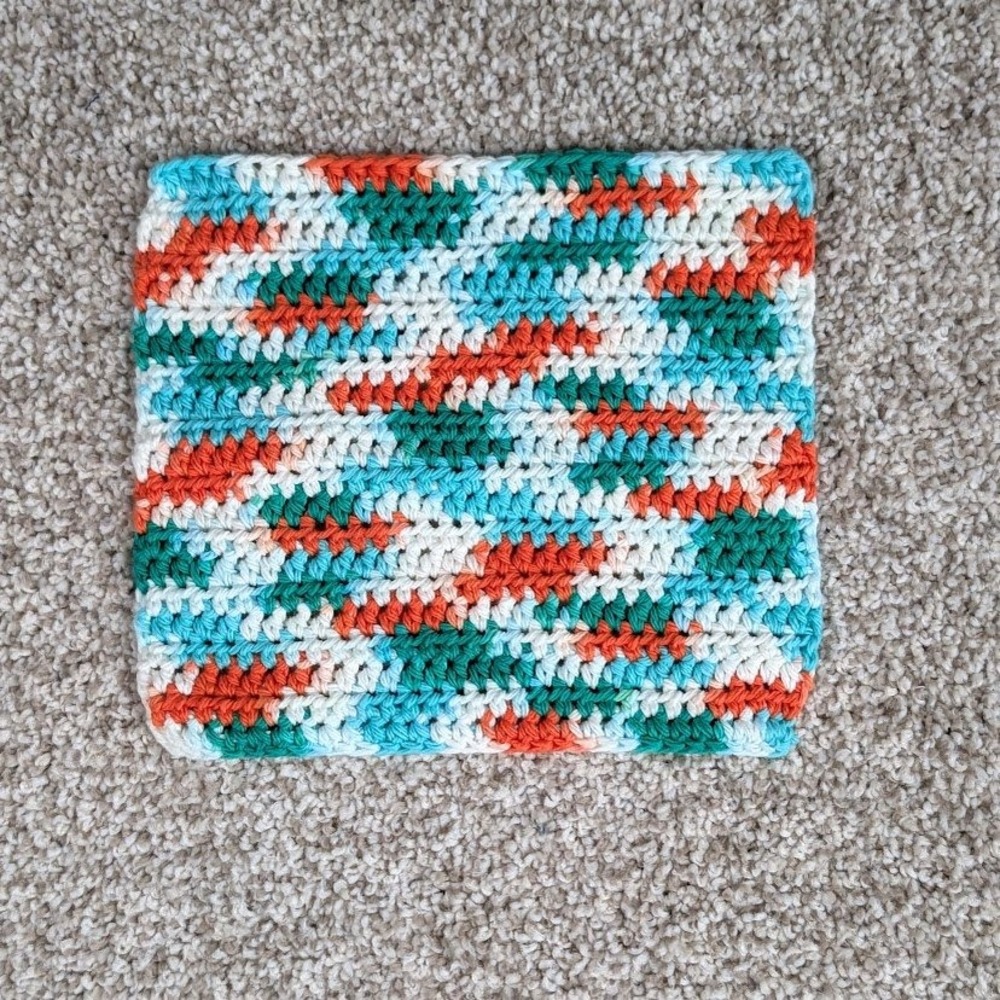 Handmade Crochet Washcloth Dishcloth Cotton Ahoy Ombre Bathroom Kitchen Cleaning
